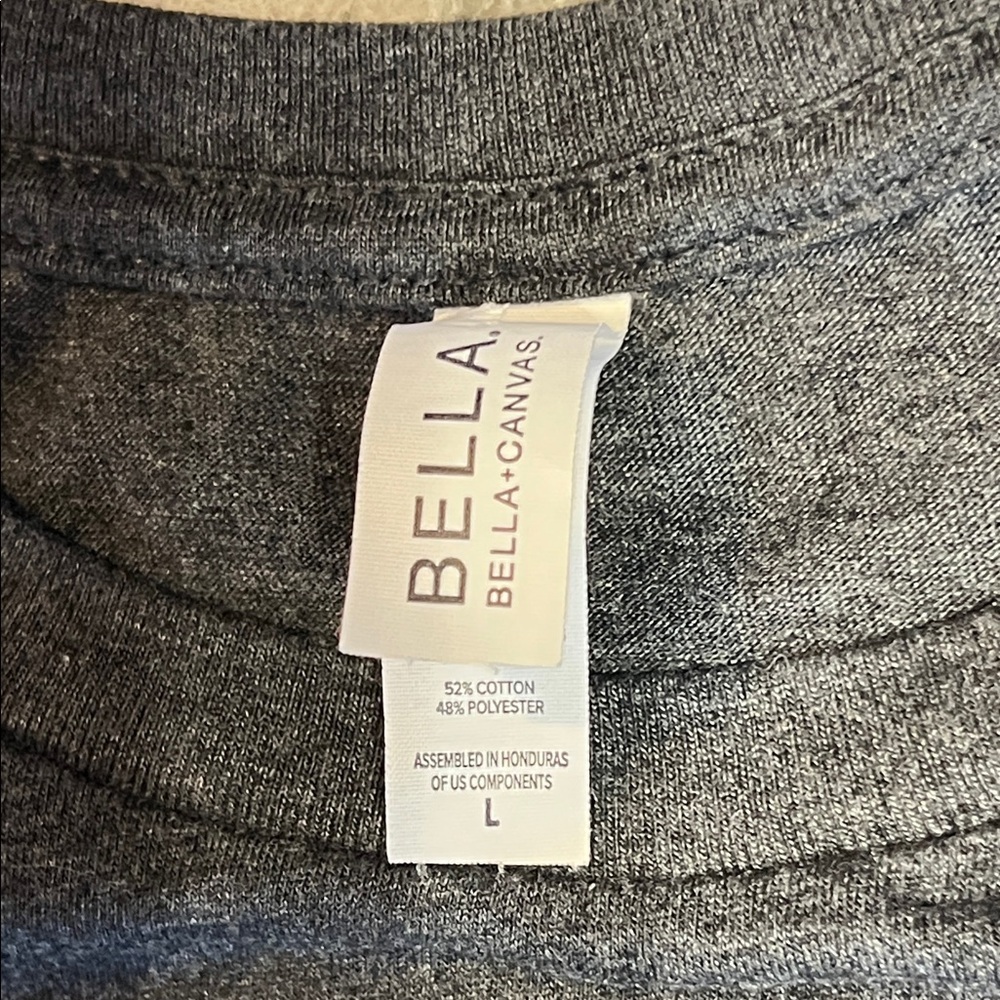 Bella Canvas Heather Charcoal Crewneck CATFLIX Tee Size L (runs small) - Picture 2 of 6